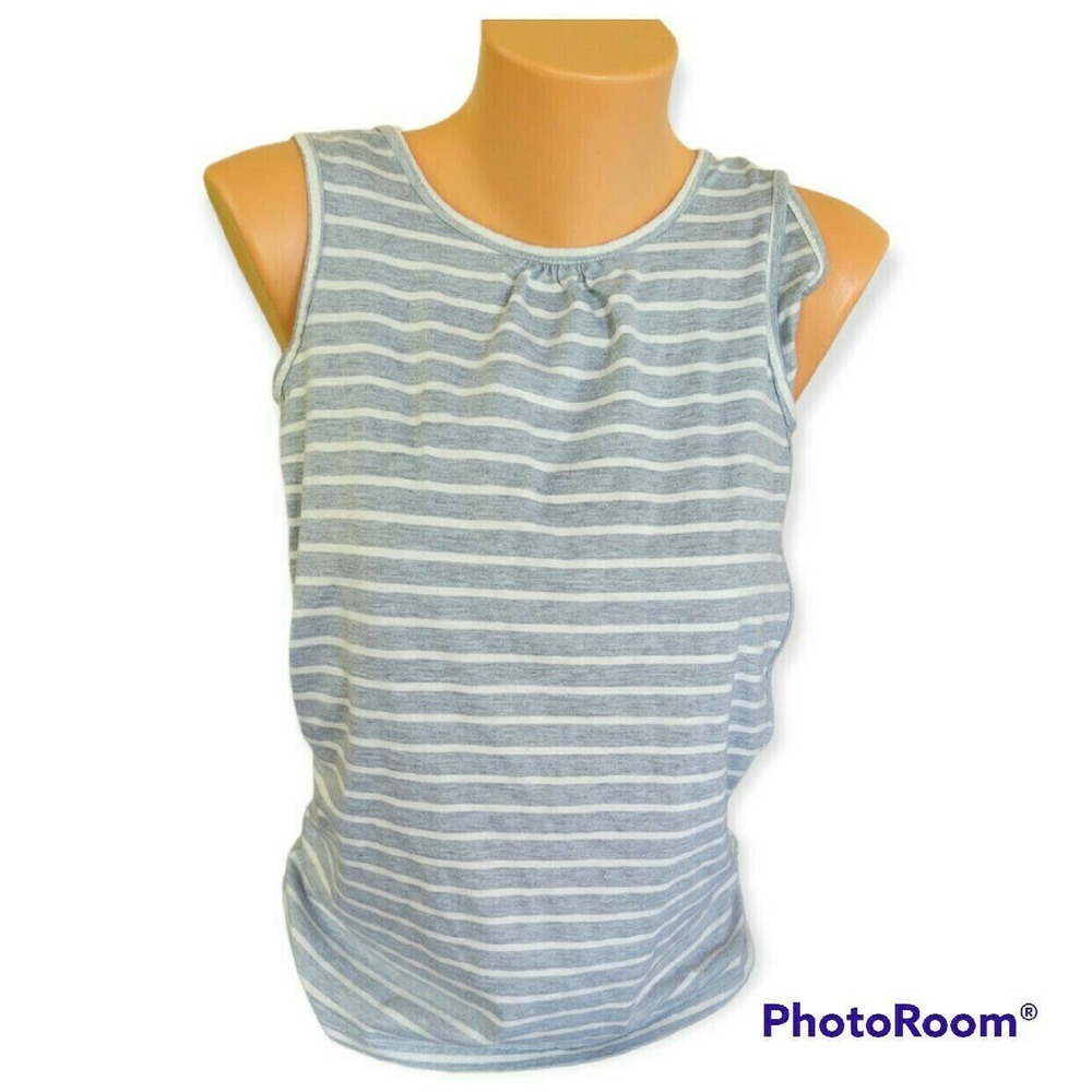 Mama Gray Striped Nursing Top